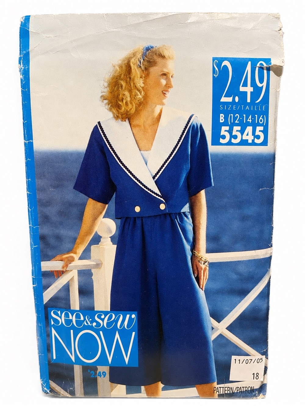 Vintage See & Sew 5545 Sailor Jacket Split Skirt Tank Pattern 12 14 16 Uncut